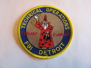 Fbi Police Detroit Michigan Technical Operations Patch Obsolete
