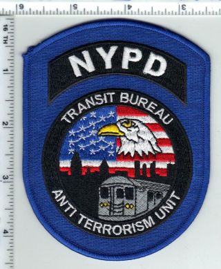 York City Police Transit Bureau Anti Terrorism Unit Larger Shoulder Patch