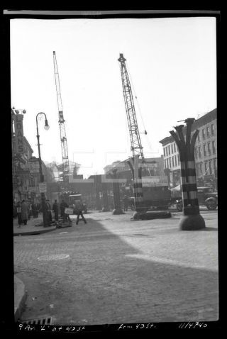 1940 L Railroad 9th Ave 42nd St Manhattan Nyc York Old Photo Negative S238