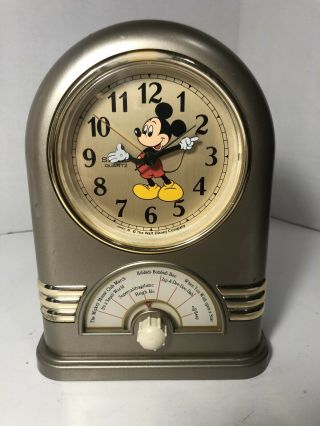 Seiko 1987 Disney Mickey Mouse Musical Alarm Clock Qfd206g - - Please Read