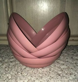 10 Pc Vintage TUPPERWARE Cereal Bowls With Seals Dusty Mauve 155 3