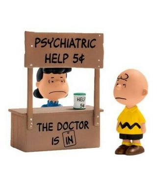 Peanuts Christmas Lucy Psychiatric Psychiatrist Help Booth Schleich Toys Scenery