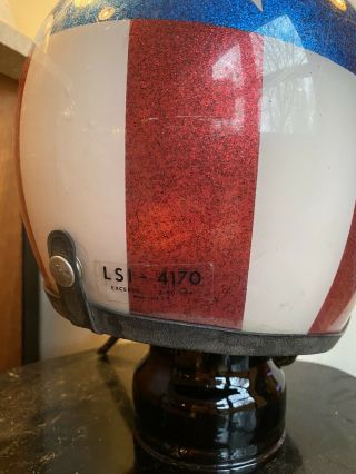 Vintage 1966 LSI - 4150 Stars & Stripes Motorcycle Helmet Easyrider M USA 3