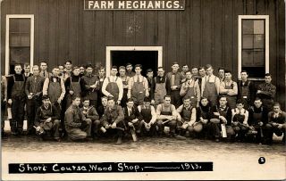 Rccp 1913 Quincy,  Mi Shop Class Short Course Wood Shop Young Farm Mechanics 665
