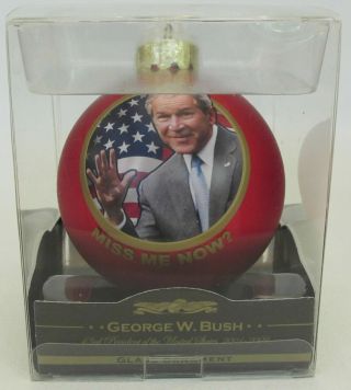 George W.  Bush 43rd President 2001 - 2009 Glass Ornament By Kurt S.  Adler Mib