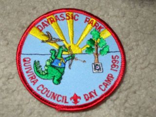 Boy Scout Bsa 1995 Quivira Kansas Dayrassic Park Camp Day Council Dinosaur Patch