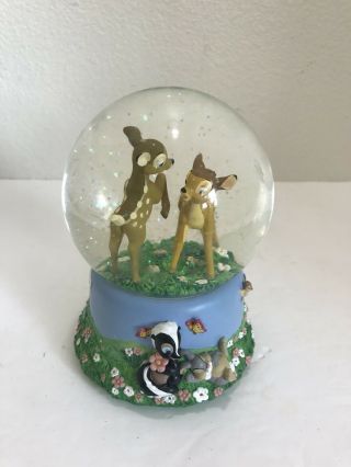 Disney Enesco April Showers Musical Snow Globe Featuring Bambi