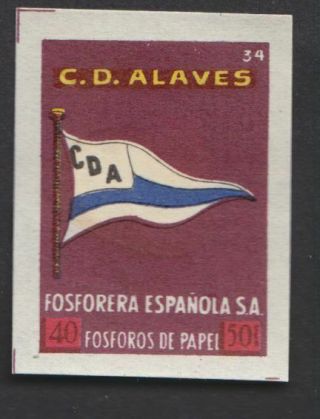 Deportivo Alavés Fútbol,  Old Matchbox Label Made In Spain Football