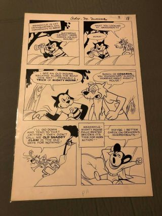 Mighty Mouse Art 1958 Cat Headquarters Old Snaggy Claw