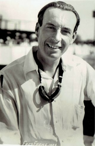 1934 Vintage Photo Race Car Driver Fred Frame At Indianapolis Motor Speedway