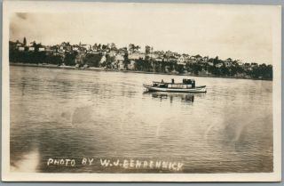 Bremerton,  Washington Wa - View Of Boat & Shoreline - W.  J.  Benbennick 1910 Rppc
