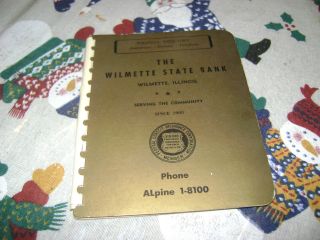 Vintage The Wilmette State Bank Personal Directory Anniversary,  Birthday