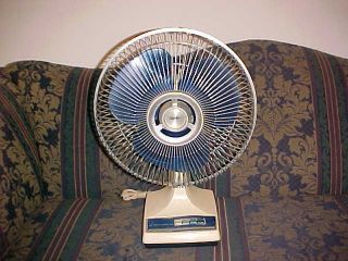 Vintage Lasko Blue Blade 12 " 3 - Speed Oscillating Fan