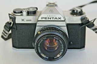 Pentax K1000 35mm Slr Vintage Film Camera Smc Pentax - M 1:2 50mm Lens