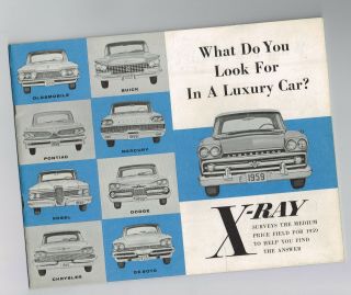 1959 Rambler X - Ray Brochure / Comparison Guide:ambassador Vs.  Olds 88,  Edsel,  Royal