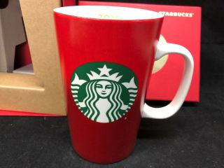 2015 Starbucks Coffee 16 fl.  oz Ceramic Mug Red Green Ivory Mermaid Siren NIB 2