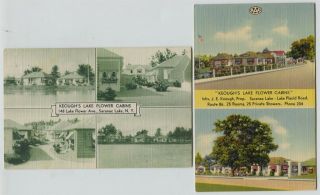 2 Linen Saranac Lake York Postcards Keough 