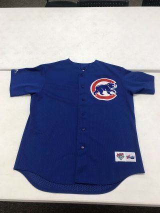 Vintage Chicago Cubs Mens Mesh Jersey 34 Kerry Wood Size L Majestic Blue Large
