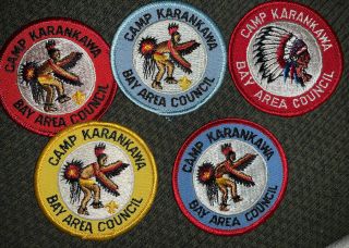 5 Older Bsa Patches Camp Karankawa Bay Area Council