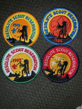 4 Older Camp Resolute Scout Reservation Patches Bsa