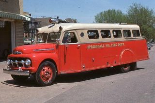Springdale Pa 1950 Ford Bruco Squad - Fire Apparatus Slide