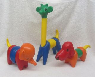 Vintage Tupperware Tupper Toys Zoo It Yourself Animal Toys Complete Set Of 3