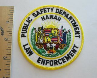 Hawaii Public Safety Law Enforcement Patch (on White) Vintage