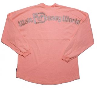 Walt Disney World Spirit Jersey Long Sleeve Shirt Rose Gold Pink Glitter XL 3