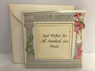 1981 Hallmark The Pink Panther Making History Print Frame Card