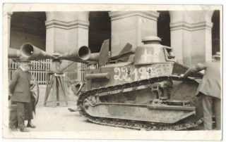 Ww1 British Army Tank 22120 In Street Load Speaker Circa 1917 Postcard Rppc