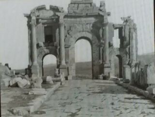Arch Of Trajan (before 1900 Restoration),  Algeria,  Magic Lantern Glass Slide