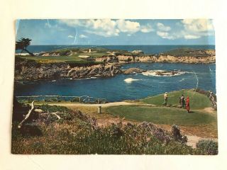 Vintage 1961 Cypress Point 16th Hole Golf Course Carmel Ca Postcard 9 X 6