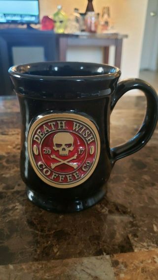 Death Wish Coffee 2017 Mug Red Face Black Mug Deneen Pottery Mug,  Dw Comic Book