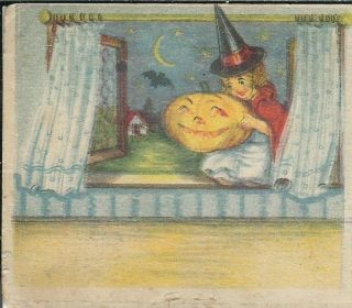 Cc - 004 Best Of Luck On Halloween Divided Back Postcard Girl Witch Jack O 