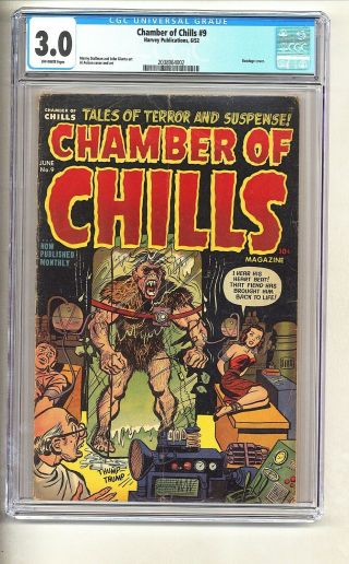Chamber Of Chills 9 (cgc 3.  0) O/w Pages; Bondage Cover; Harvey; 1952 (c 25880)