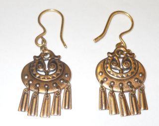 Kalevala Vintage Little Jewellery Kuutar Moon Goddess Bronze Earrings Finland