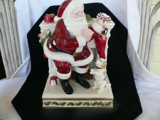 Vintage Christmas Santa Ceramic Music Box Design Rusynyk,  Otagiri