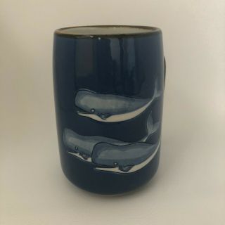 Otagiri Hand Crafted Coffee Mug Blue Whales Glazed Ceramic Large 16 oz.  GIFT 3