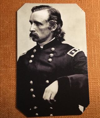 Civil War General George Custer In Full Uniform Rp Tintype C1191rp