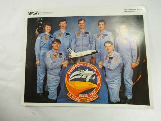 Nasa Crew Of Space Shuttle Mission 51 - G 1985 Color 8 " X 10 " Print