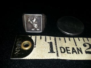 Sz 5.  25 Wdp Walt Disney Productions Sterling Silver Donald Ring Wdp 1940 