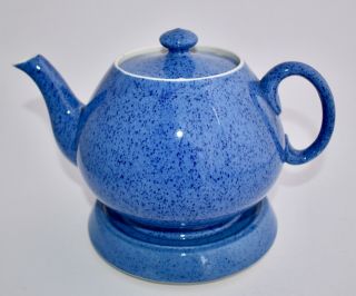Vintage MOORCROFT POWDER BLUE Teapot & Trivet / Tea Pot Stand - 800ml 3