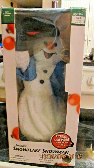 Vintage " Gemmy Spinning Snowflake Snowman " Lights,  Snow Miser Song,  & More
