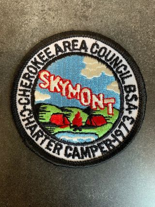 1973 Camp Cherokee Patch Bsa Cherokee Area Council Charter Camper Skymont