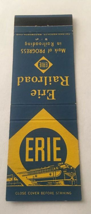 Vintage Matchbook Cover Matchcover Erie Railroad