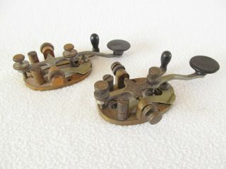 2 Vintage Telegraph Keys Legless Key WU Tel Co.  JH Brunnell & Menominee Elec 2