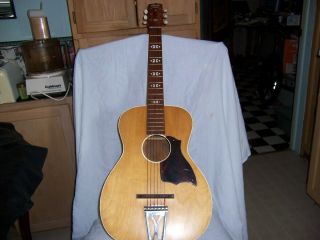 Vintage Stella Harmony Parlor Acoustic Guitar Steel Reinforced Neck Usa
