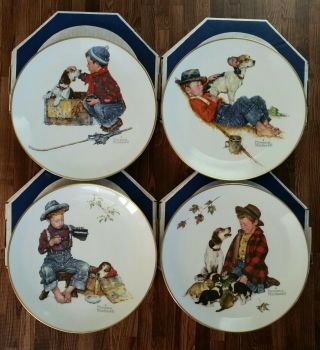 Norman Rockwell Set Of 4 Collectors Plates Four Seasons 1971 (for Year 1958)