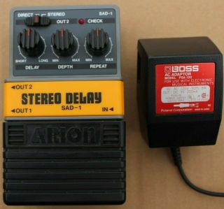 Vintage Arion Analog Stereo Delay Sad - 1 Japan,  Roland Boss Psa - 120 Power Supply