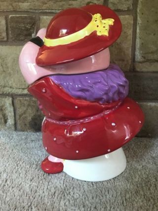 RED HAT SOCIETY MERCURIES Ceramic Cookie Jar PIG KITCHEN DIVA Miss Piggy 2